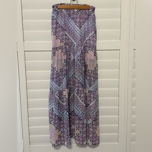 Express Purple and Pink Maxi Skirt